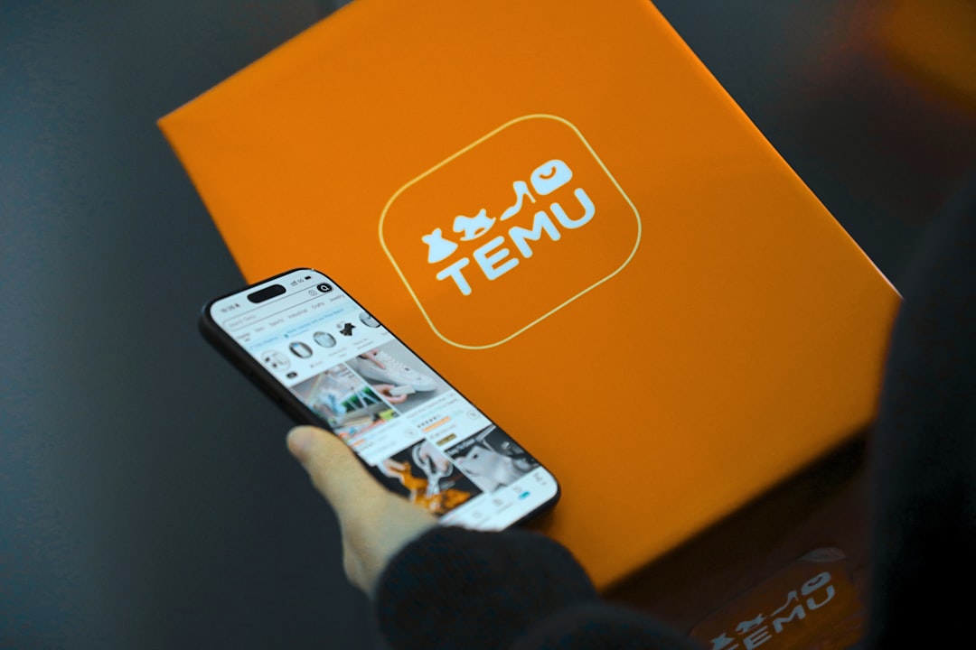 journey A Temu parcel/box with a phone
